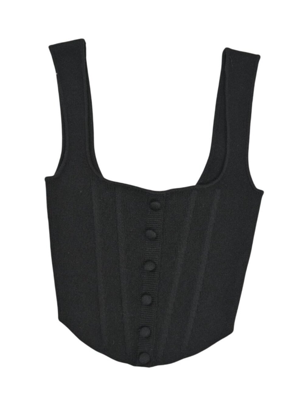 Guizio Full Length Knit Corset Top in Black